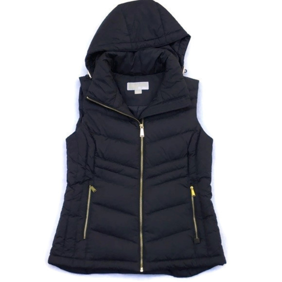 michael kors down vest with hood